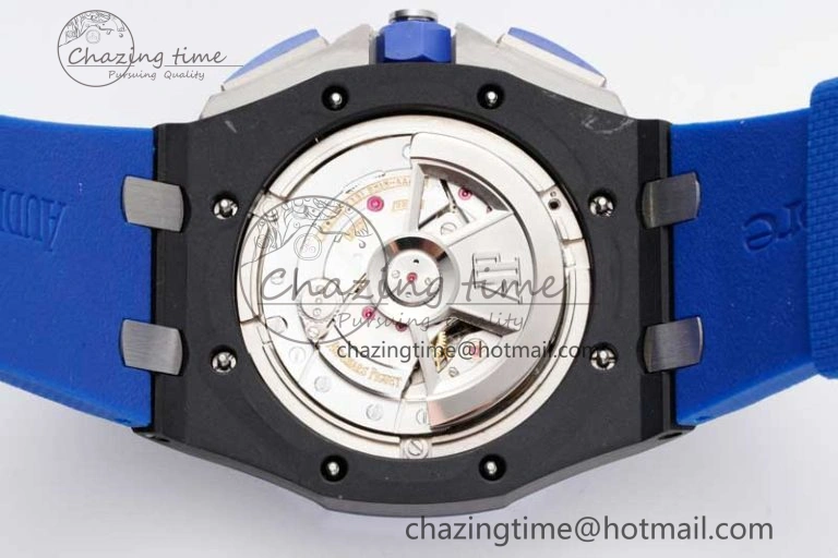 Royal Oak Offshore 44mm Blue Black Ceramic APF 1:1 Best Edition Blue Black Dial on Rubber Strap A3126 V2