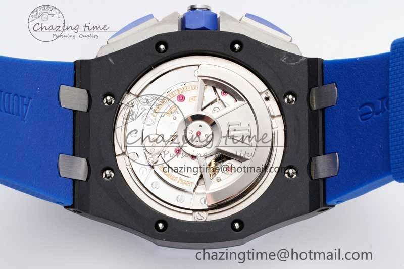 Royal Oak Offshore 44mm Blue Black Ceramic APF 1:1 Best Edition Blue Black Dial on Rubber Strap A3126 V2