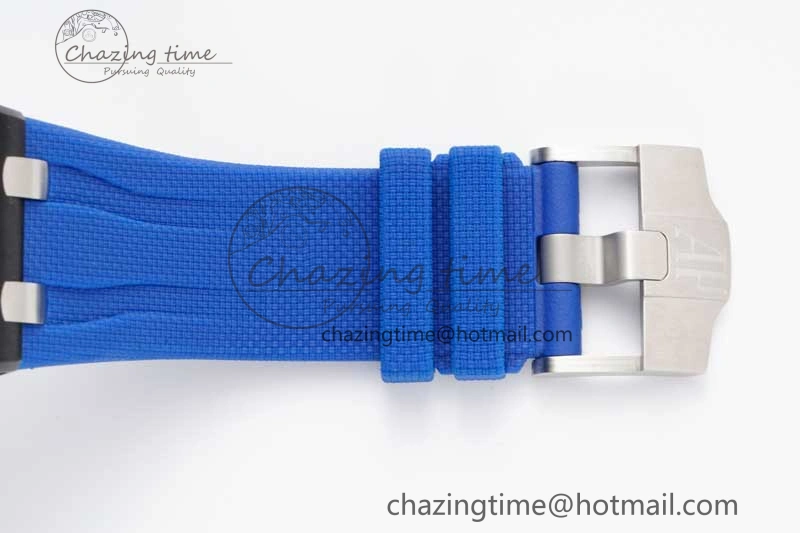 Royal Oak Offshore 44mm Blue Black Ceramic APF 1:1 Best Edition Blue Black Dial on Rubber Strap A3126 V2