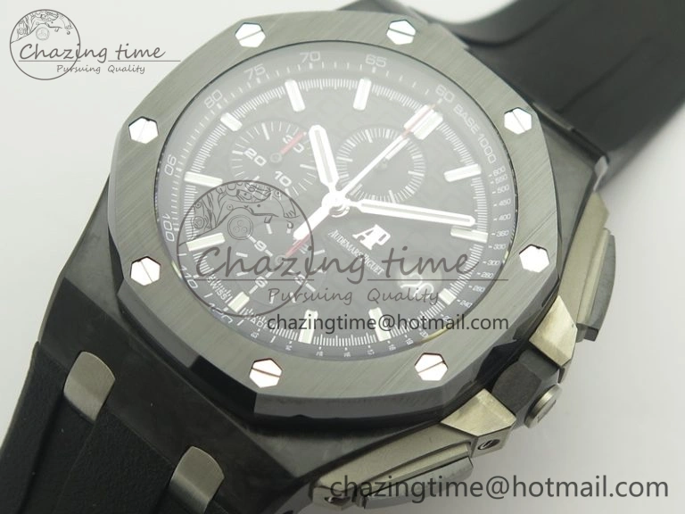 Royal Oak Offshore 44mm Forged Carbon JF 1:1 Best Edition A3126 V2 w  Cyclops And DW Mod
