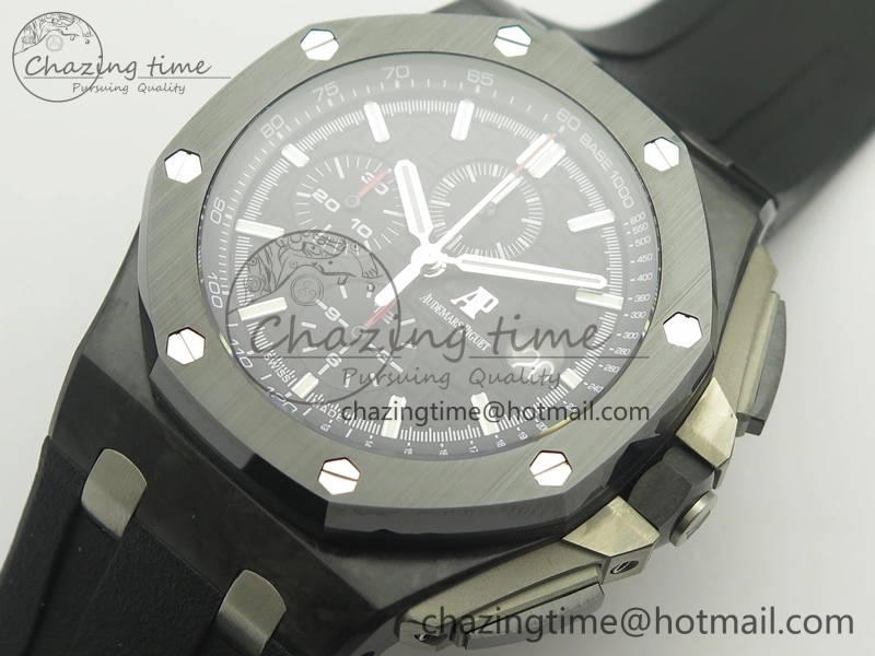 Royal Oak Offshore 44mm Forged Carbon JF 1:1 Best Edition A3126 V2 w  Cyclops And DW Mod