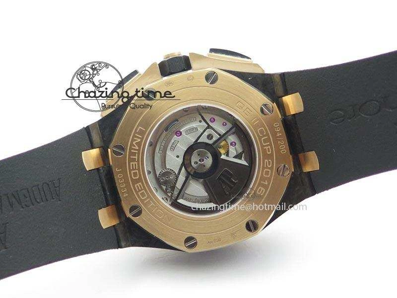 Royal Oak Offshore 44mm Forged Carbon QEII CUP 2016 JF Best Edition On Rubber Strap A3126 V3