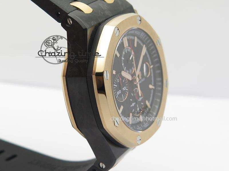 Royal Oak Offshore 44mm Forged Carbon QEII CUP 2016 JF Best Edition On Rubber Strap A3126 V3