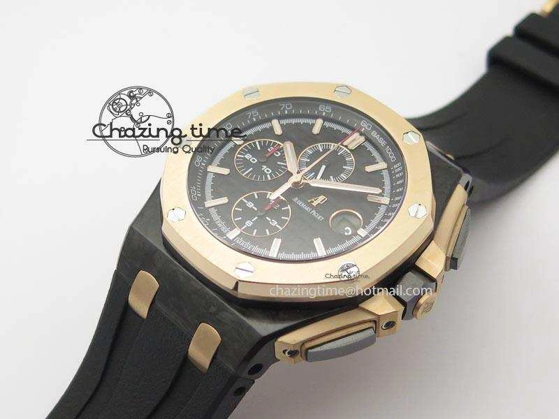 Royal Oak Offshore 44mm Forged Carbon QEII CUP 2016 JF Best Edition On Rubber Strap A3126 V3