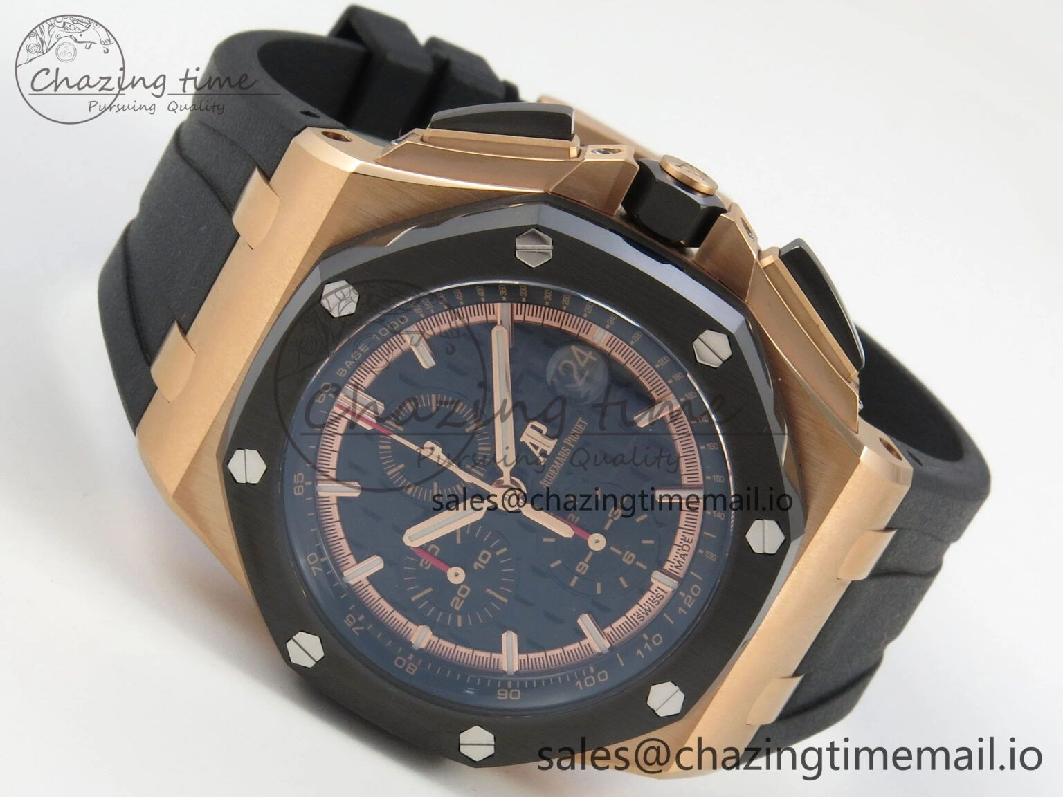 Royal Oak Offshore 44mm RG APPF Best Edition Black Dial Ceramic Bezel on Black Rubber Strap SA3126