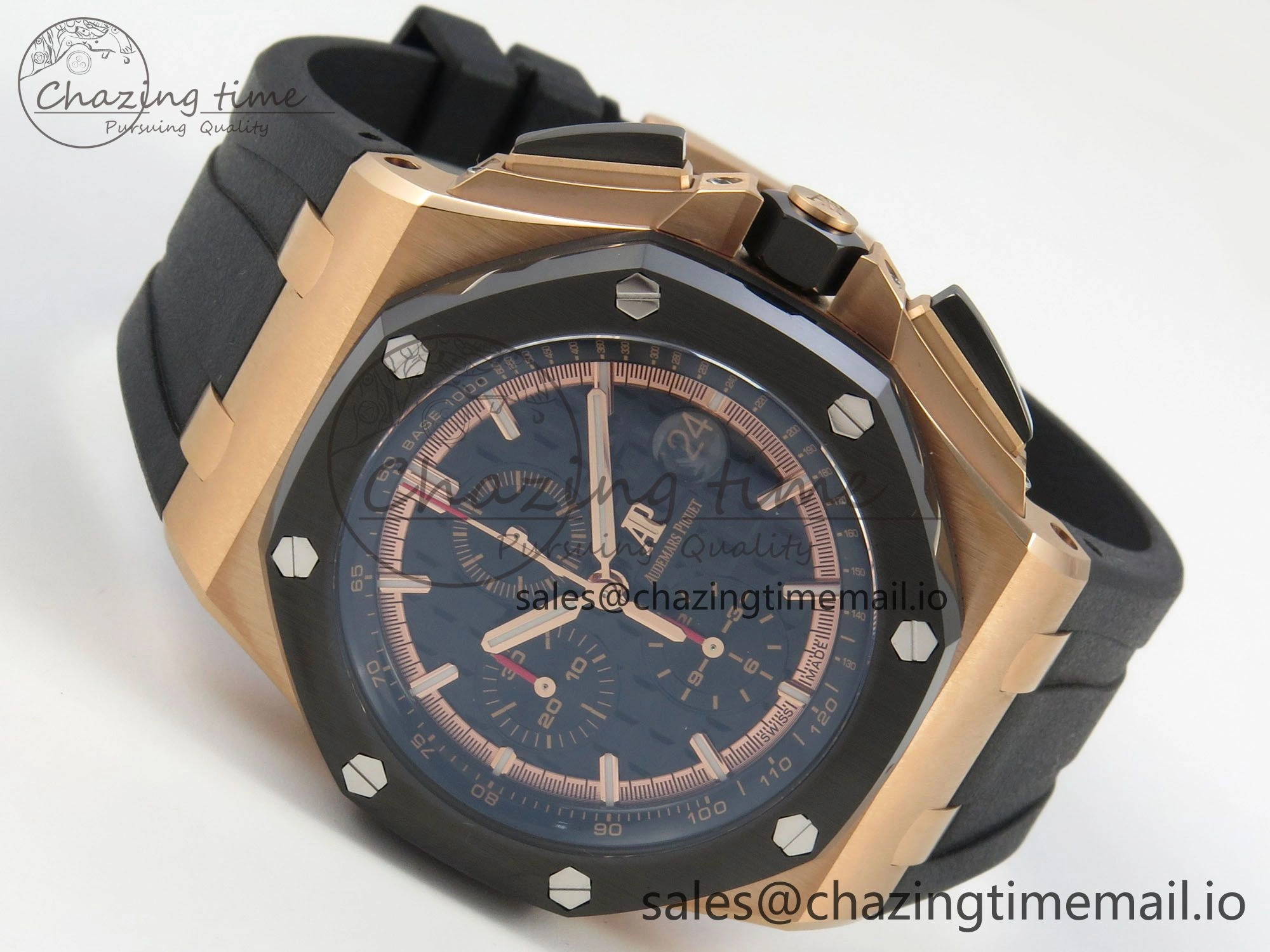 Royal Oak Offshore 44mm RG APPF Best Edition Black Dial Ceramic Bezel on Black Rubber Strap SA3126