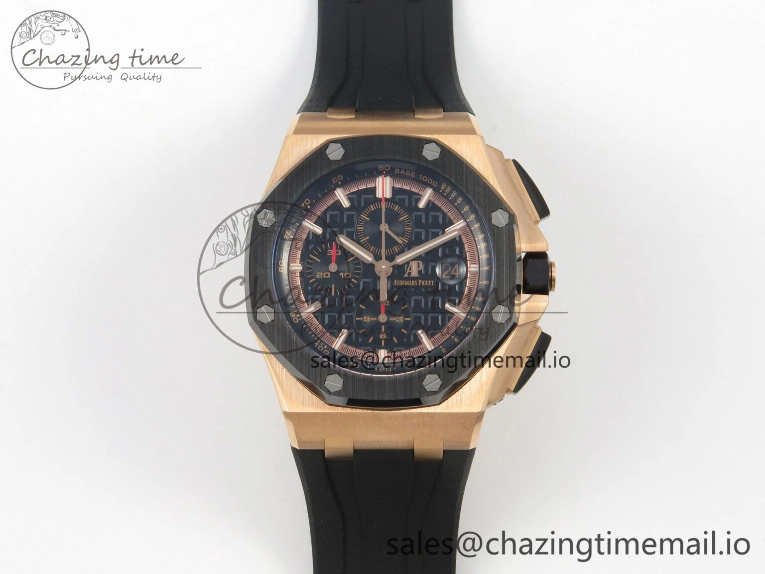 Royal Oak Offshore 44mm RG APPF Best Edition Black Dial Ceramic Bezel on Black Rubber Strap SA3126