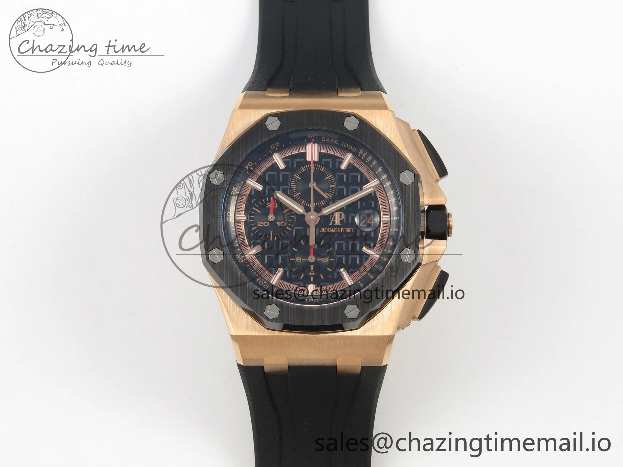 Royal Oak Offshore 44mm RG APPF Best Edition Black Dial Ceramic Bezel on Black Rubber Strap SA3126