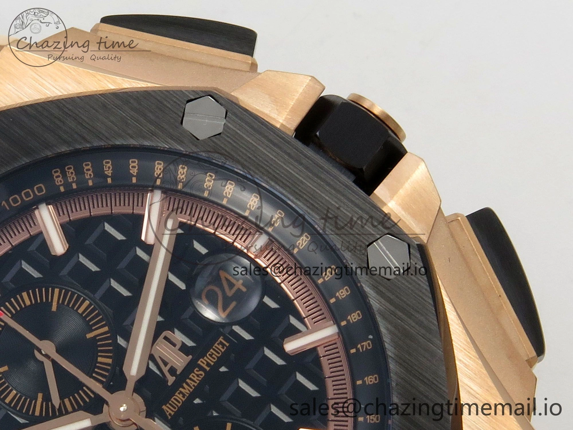 Royal Oak Offshore 44mm RG APPF Best Edition Black Dial Ceramic Bezel on Black Rubber Strap SA3126