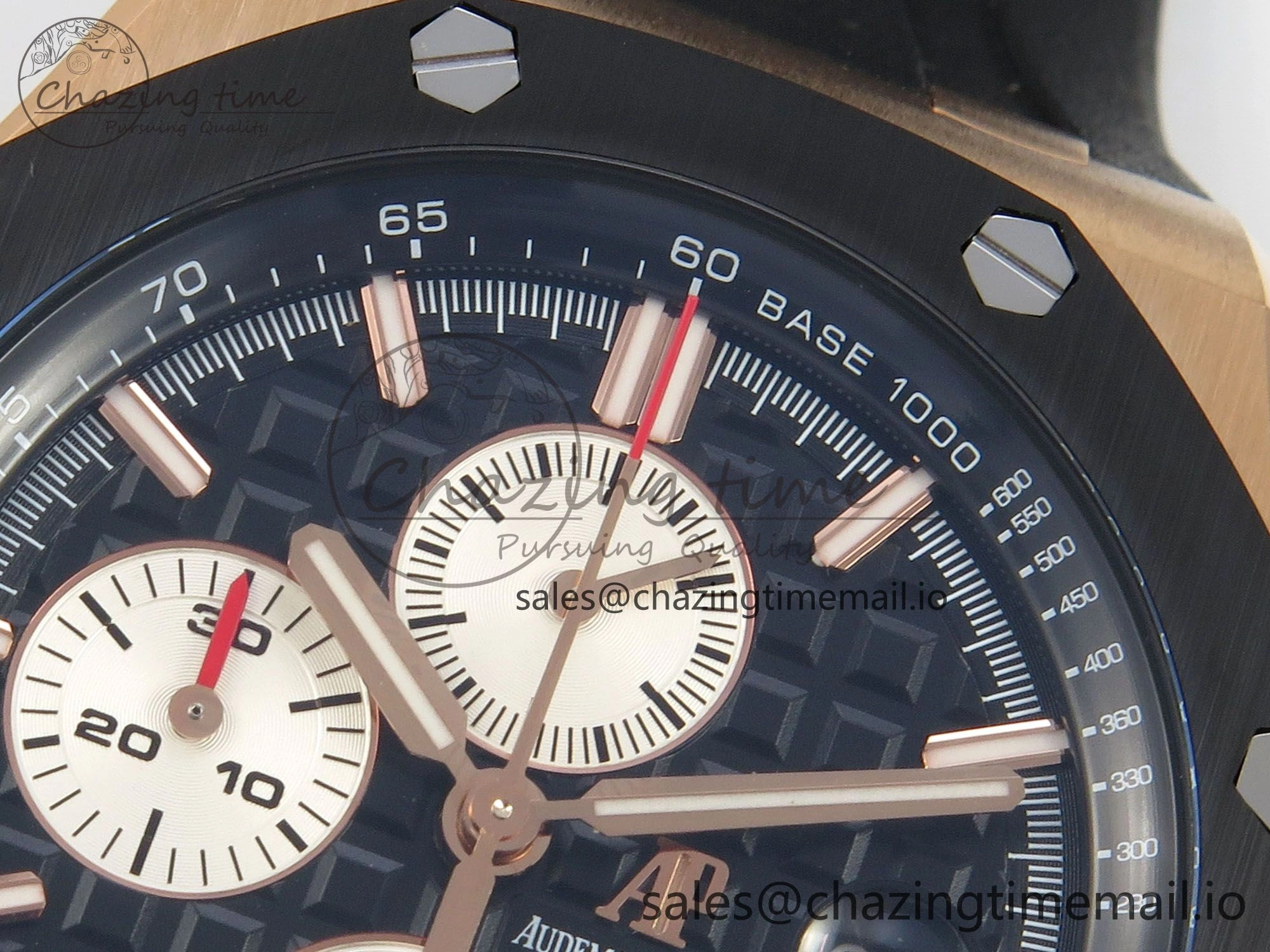 Royal Oak Offshore 44mm RG APPF Best Edition Black White Dial Ceramic Bezel on Black Rubber Strap SA3126