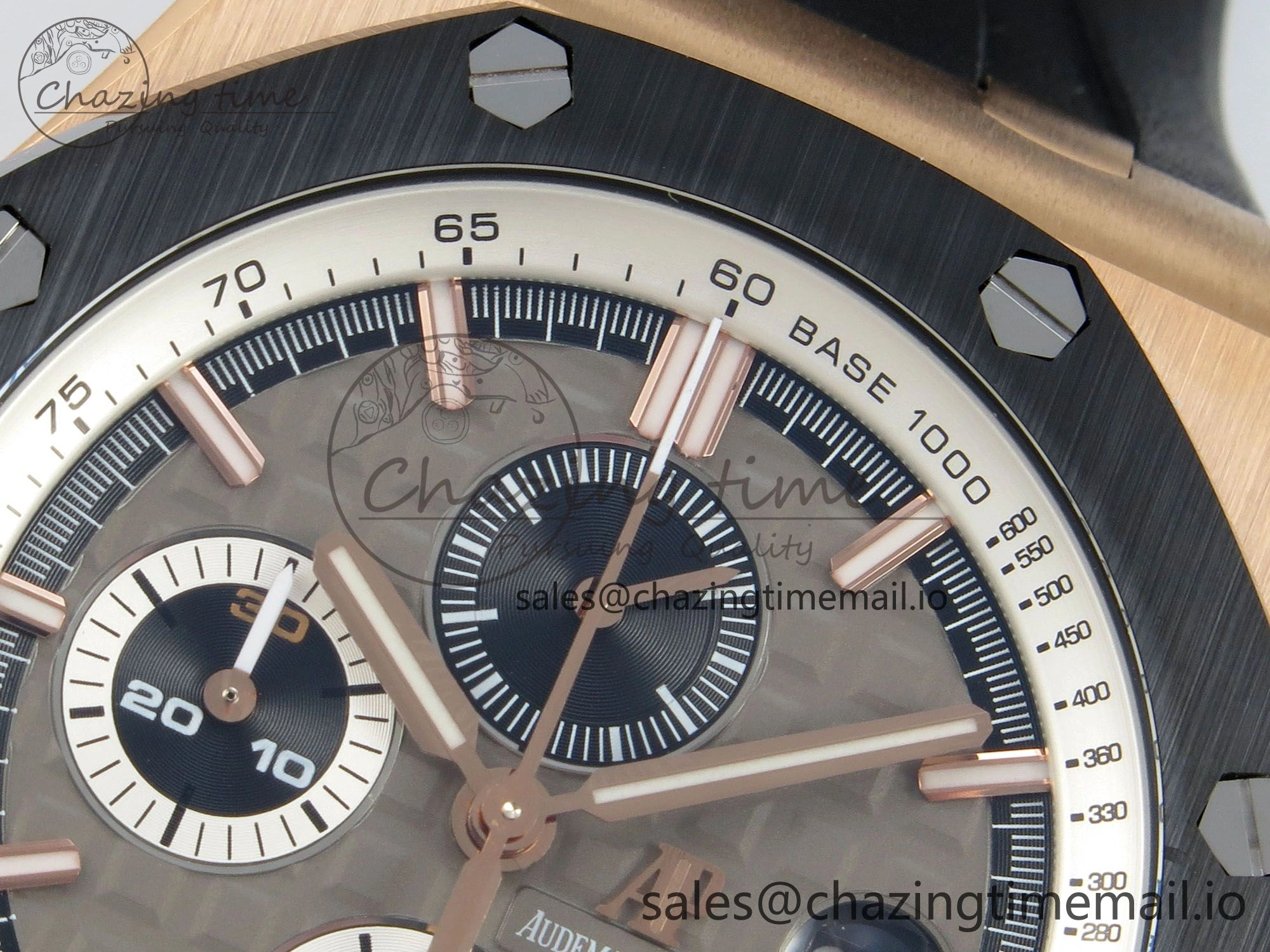 Royal Oak Offshore 44mm RG APPF Best Edition Gray Dial Ceramic Bezel on Black Rubber Strap SA3126