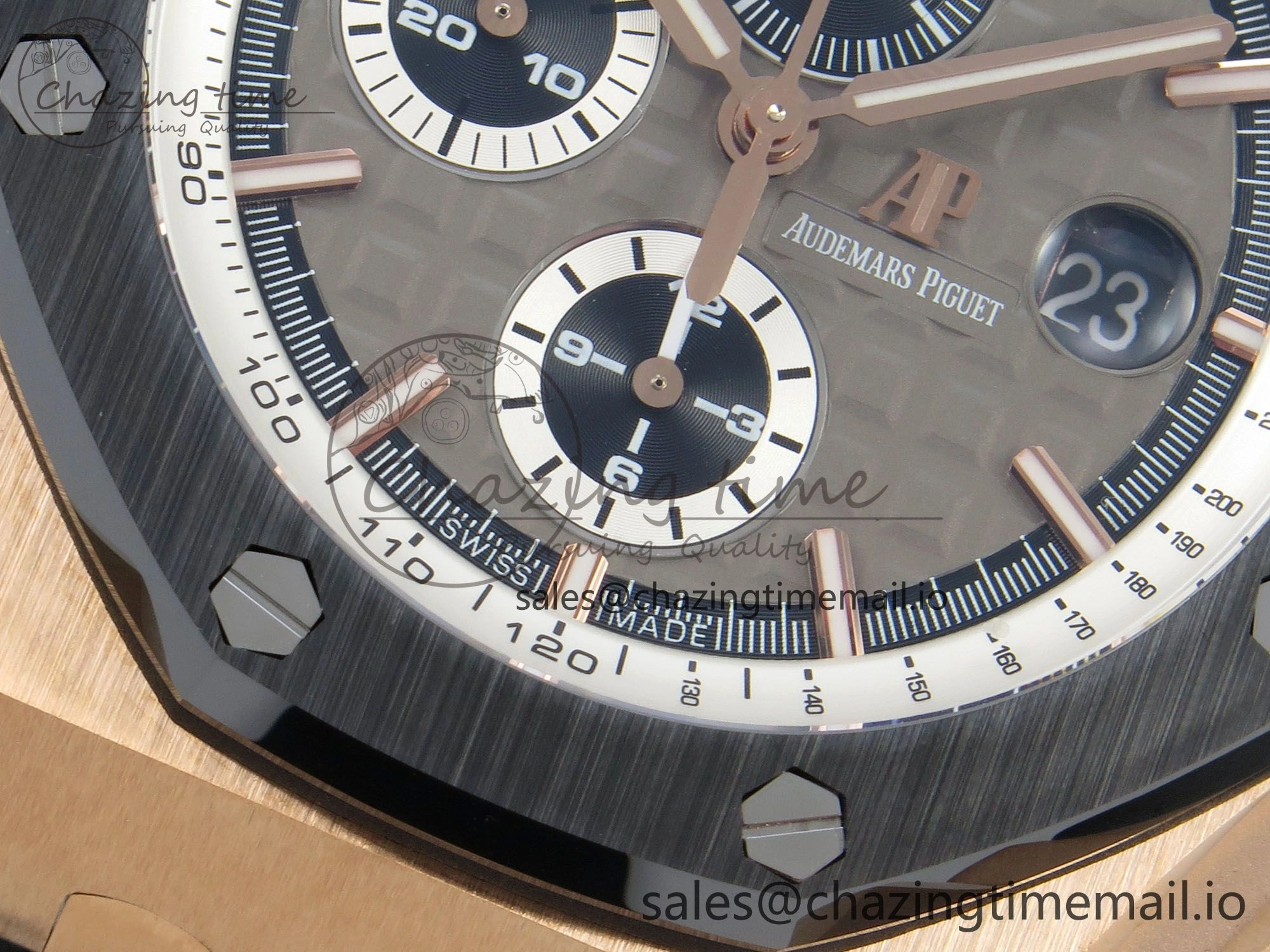 Royal Oak Offshore 44mm RG APPF Best Edition Gray Dial Ceramic Bezel on Black Rubber Strap SA3126