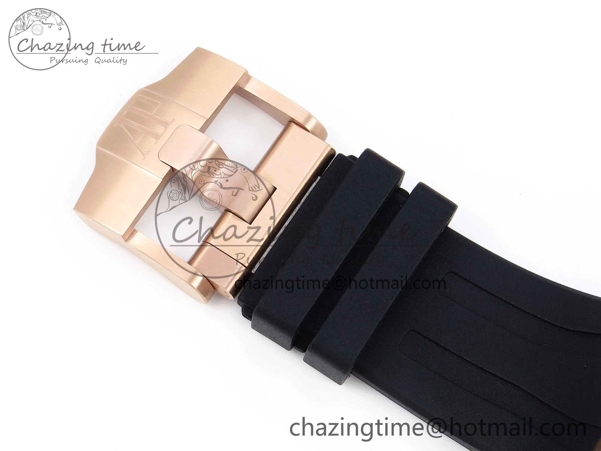 Royal Oak Offshore 44mm RG Black Ceramic Bezel APF 1:1 Best Edition Black Silver Dial on Black Rubber Strap A4401