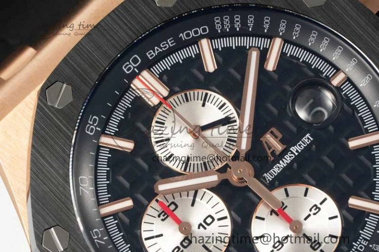 Royal Oak Offshore 44mm RG Black Ceramic Bezel APF 1:1 Best Edition on Rubber Strap A3126