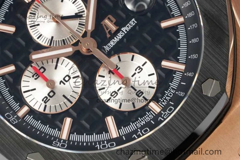 Royal Oak Offshore 44mm RG Black Ceramic Bezel APF 1:1 Best Edition on Rubber Strap A3126