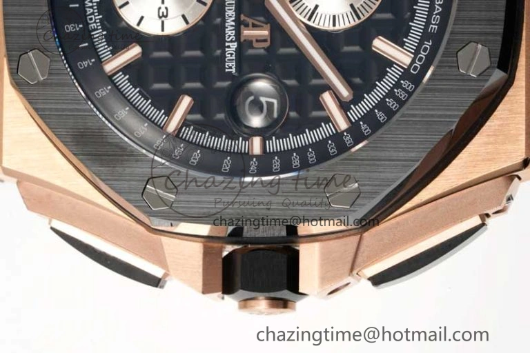 Royal Oak Offshore 44mm RG Black Ceramic Bezel APF 1:1 Best Edition on Rubber Strap A3126