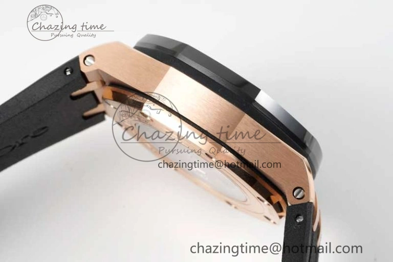 Royal Oak Offshore 44mm RG Black Ceramic Bezel APF 1:1 Best Edition on Rubber Strap A3126