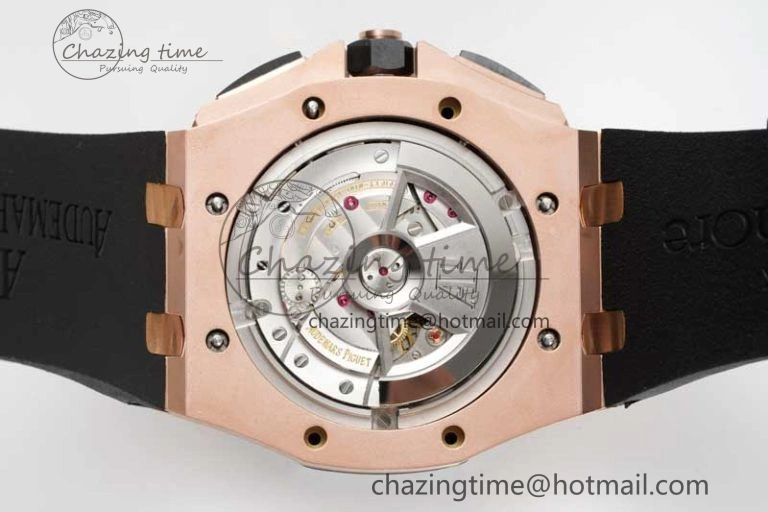 Royal Oak Offshore 44mm RG Black Ceramic Bezel APF 1:1 Best Edition on Rubber Strap A3126