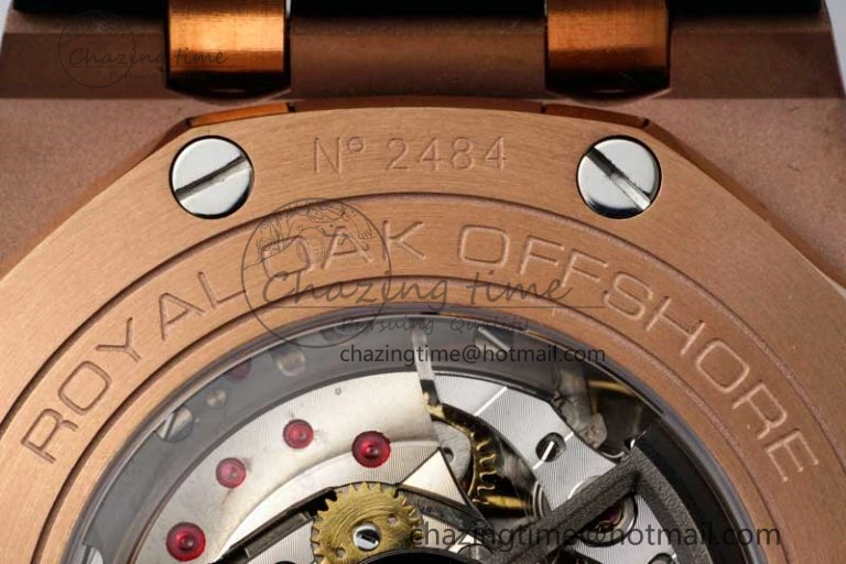 Royal Oak Offshore 44mm RG Ceramic Bezel APF 1:1 Best Edition Black Dial on Rubber Strap A3126