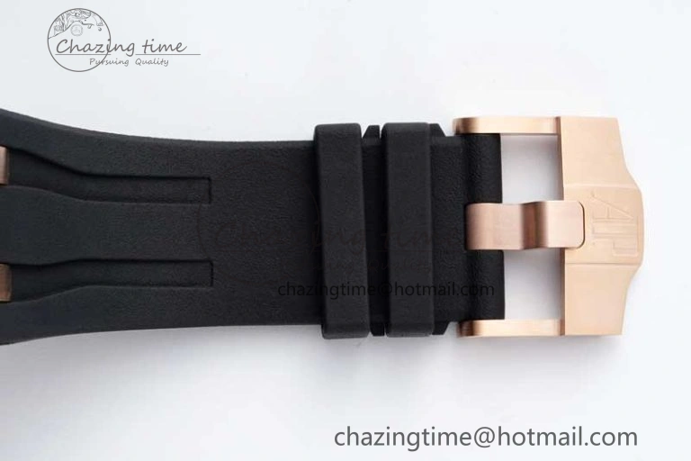 Royal Oak Offshore 44mm RG Ceramic Bezel APF 1:1 Best Edition Black Dial on Rubber Strap A3126