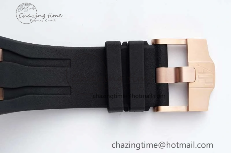 Royal Oak Offshore 44mm RG Ceramic Bezel APF 1:1 Best Edition Black Dial on Rubber Strap A3126
