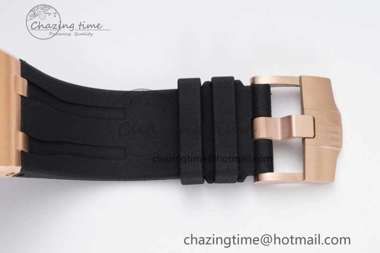 Royal Oak Offshore 44mm RG Ceramic Bezel JJF 1:1 Best Edition Black Dial on Rubber Strap A3126 V2