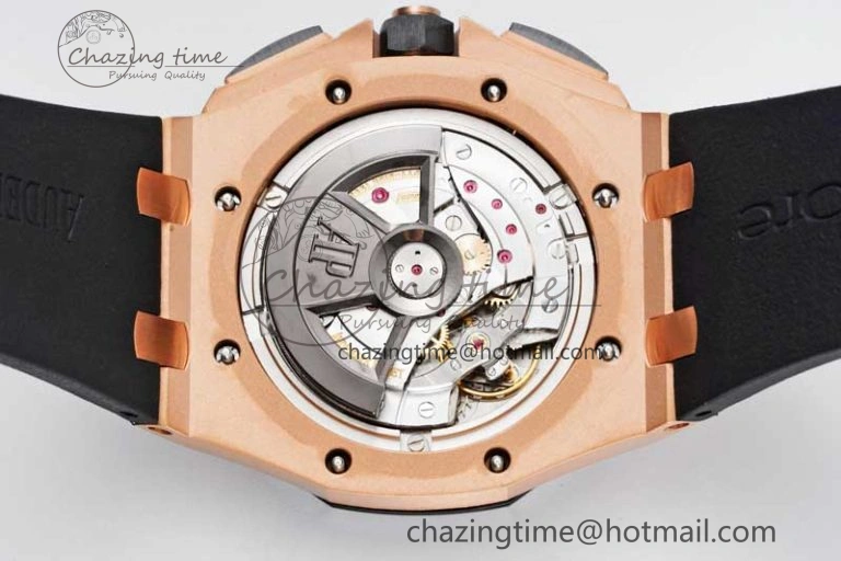 Royal Oak Offshore 44mm RG Ceramic Bezel JJF 1:1 Best Edition Black Dial on Rubber Strap A3126 V2