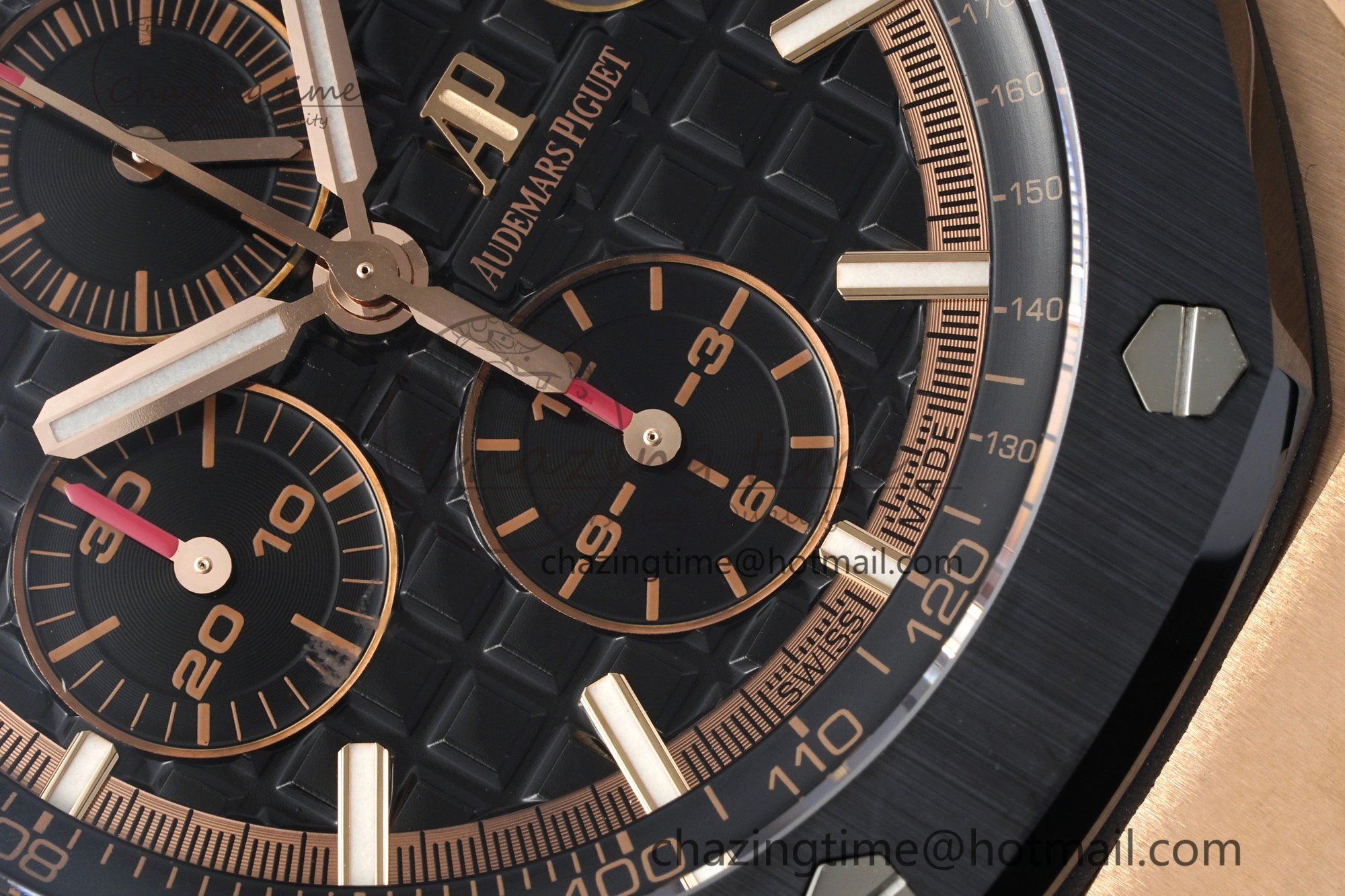 Royal Oak Offshore 44mm RG Ceramic Bezel RSF 1:1 Best Edition Black Dial on Rubber Strap A3126 V2