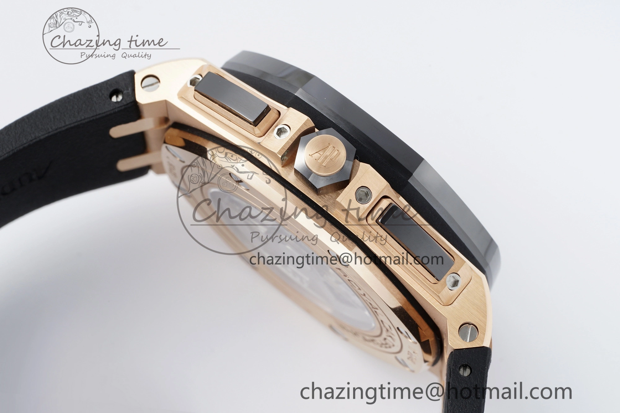 Royal Oak Offshore 44mm RG Ceramic Bezel RSF 1:1 Best Edition Black Dial on Rubber Strap A3126 V2