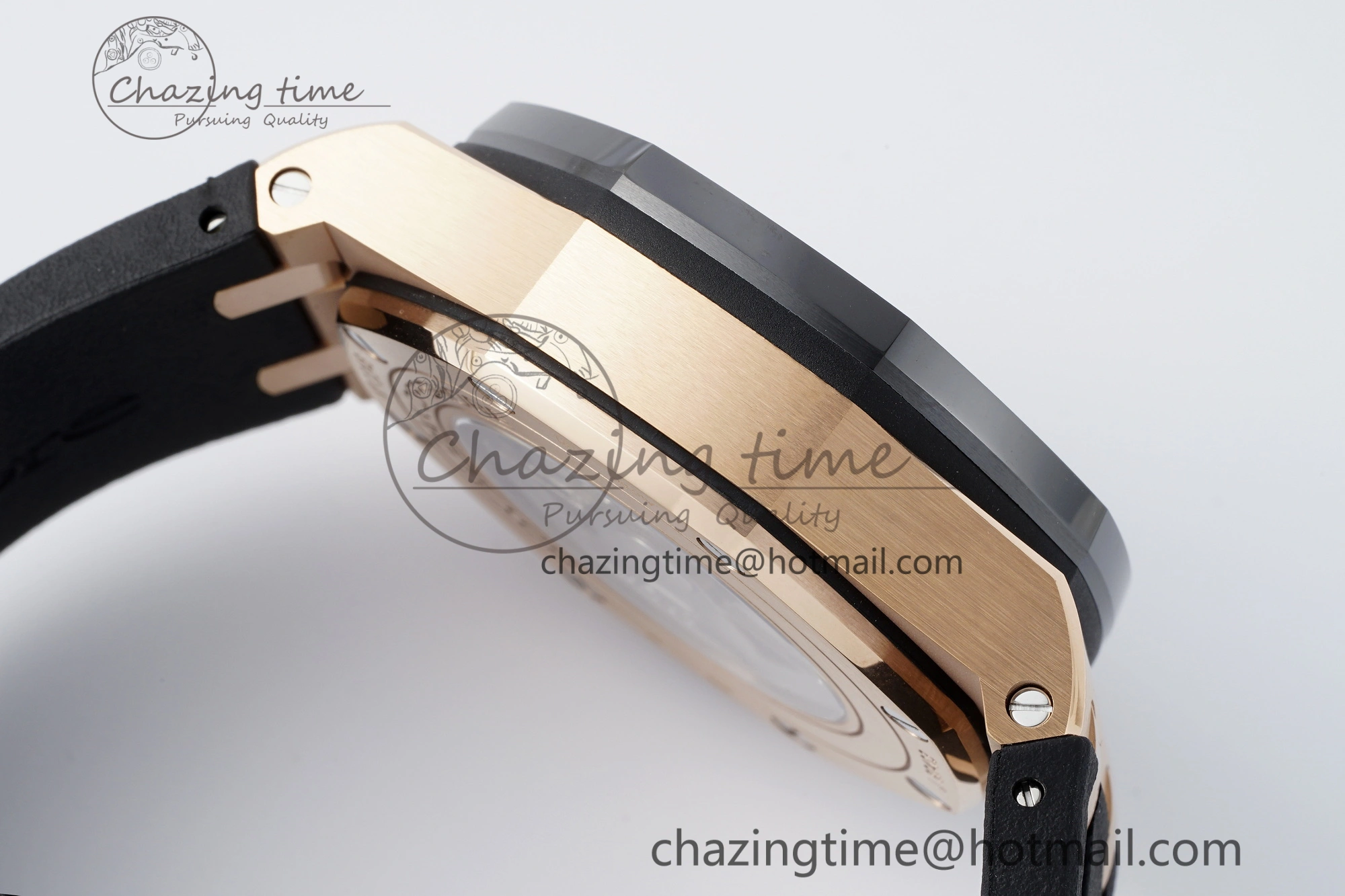 Royal Oak Offshore 44mm RG Ceramic Bezel RSF 1:1 Best Edition Black Dial on Rubber Strap A3126 V2