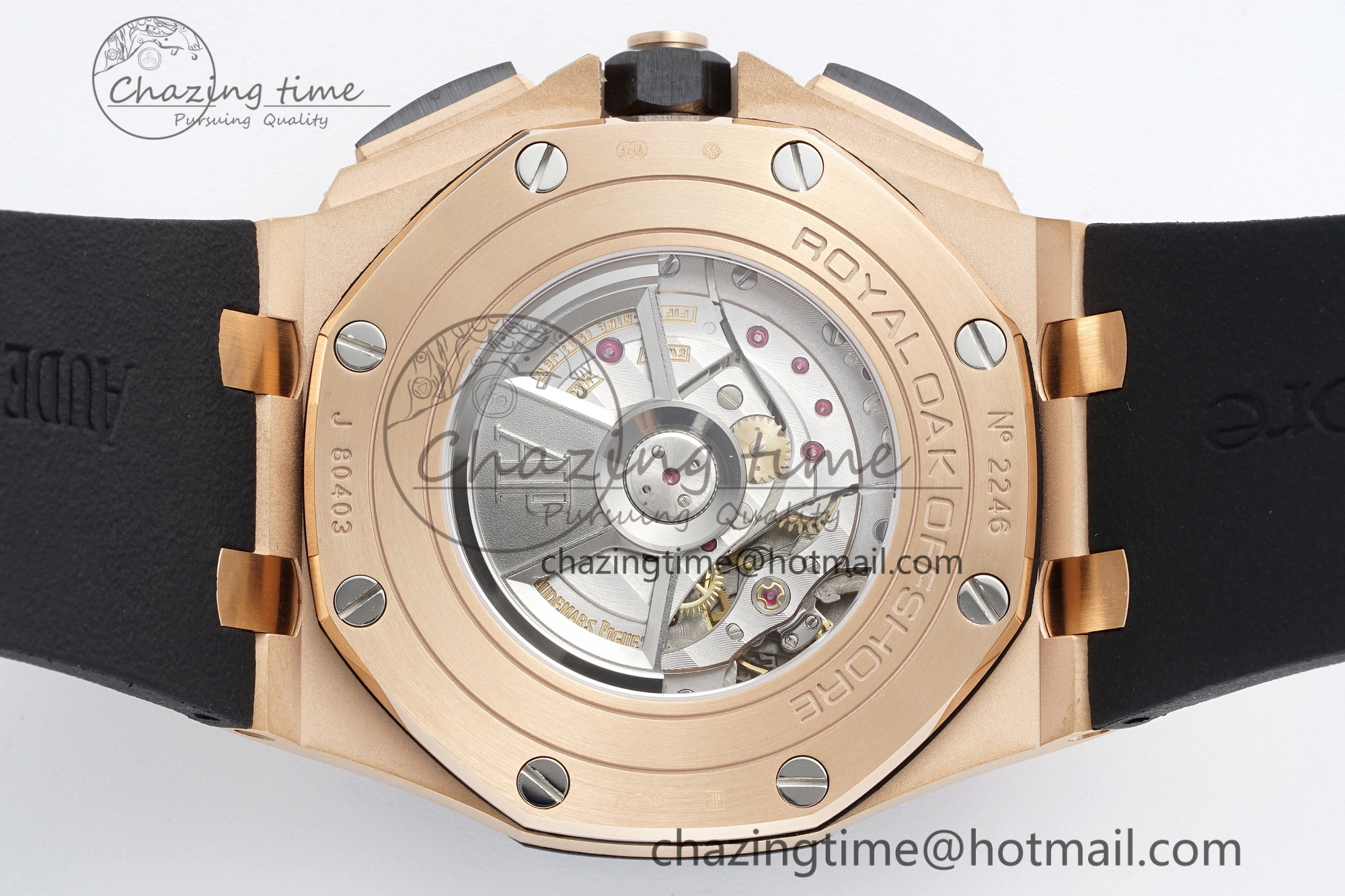 Royal Oak Offshore 44mm RG Ceramic Bezel RSF 1:1 Best Edition Black Dial on Rubber Strap A3126 V2
