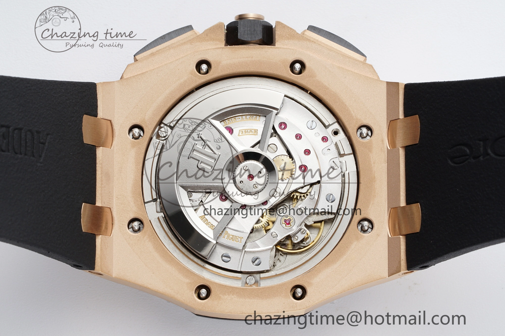 Royal Oak Offshore 44mm RG Ceramic Bezel RSF 1:1 Best Edition Black Dial on Rubber Strap A3126 V2