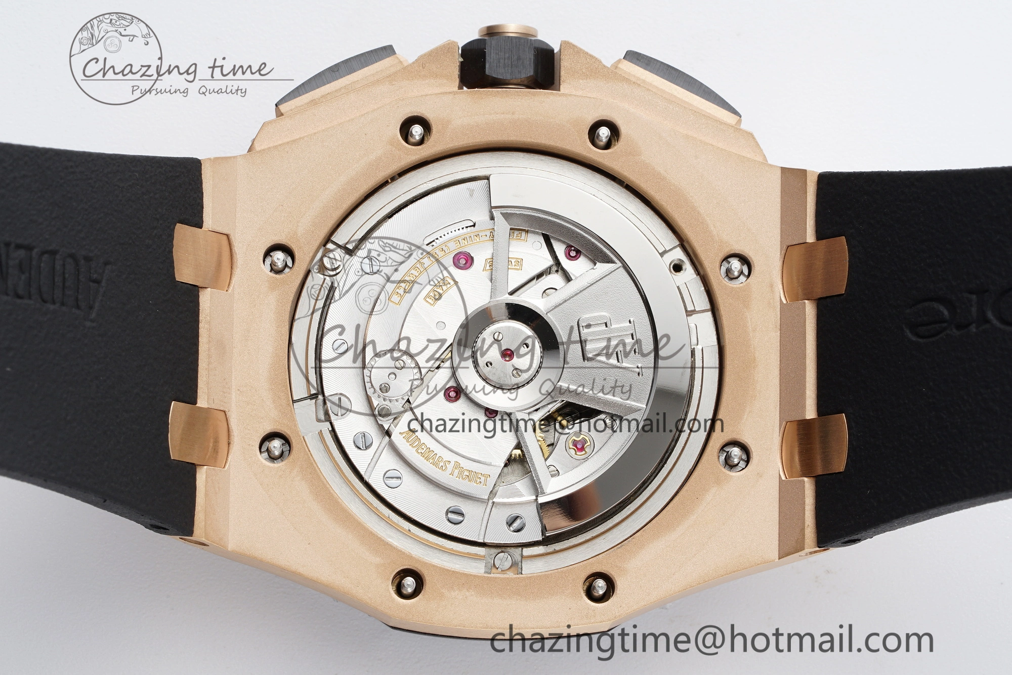 Royal Oak Offshore 44mm RG Ceramic Bezel RSF 1:1 Best Edition Black Dial on Rubber Strap A3126 V2