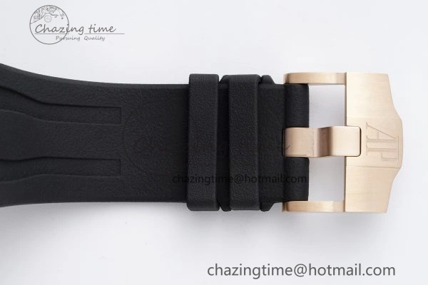 Royal Oak Offshore 44mm RG Ceramic Bezel RSF 1:1 Best Edition Black Dial on Rubber Strap A3126 V2
