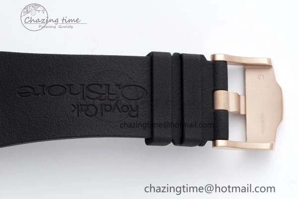 Royal Oak Offshore 44mm RG Ceramic Bezel RSF 1:1 Best Edition Black Dial on Rubber Strap A3126 V2