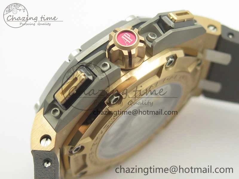 Royal Oak Offshore 44mm RG Cermet Bezel Michael Schumacher 1:1 JF Best Edition A3126 (Free XS Strap) V2 w  Cyclops
