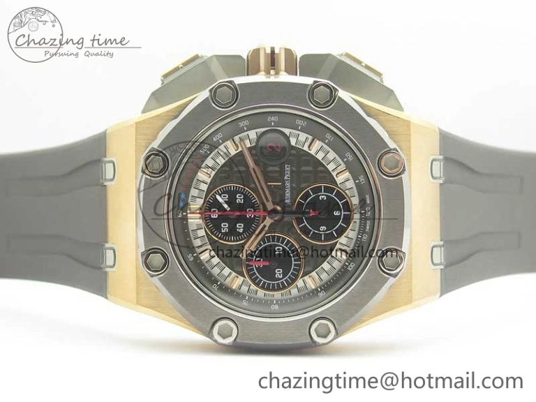 Royal Oak Offshore 44mm RG Cermet Bezel Michael Schumacher 1:1 JF Best Edition A3126 (Free XS Strap) V2 w  Cyclops