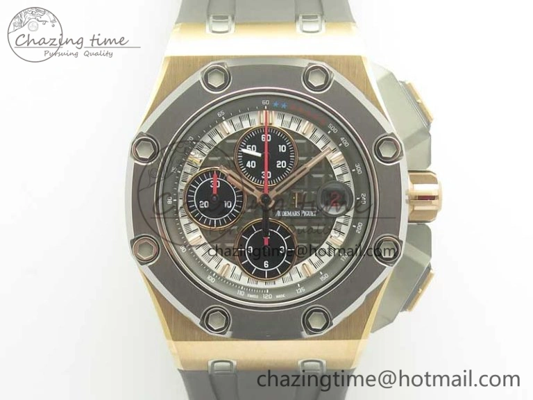Royal Oak Offshore 44mm RG Cermet Bezel Michael Schumacher 1:1 JF Best Edition A3126 (Free XS Strap) V2 w  Cyclops