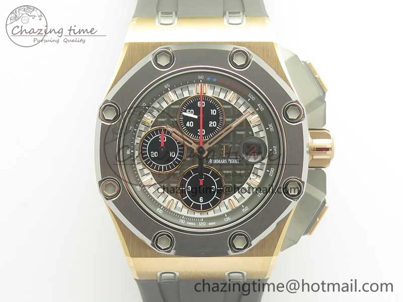 Royal Oak Offshore 44mm RG Cermet Bezel Michael Schumacher 1:1 JF Best Edition A3126 (Free XS Strap) V2 w  Cyclops