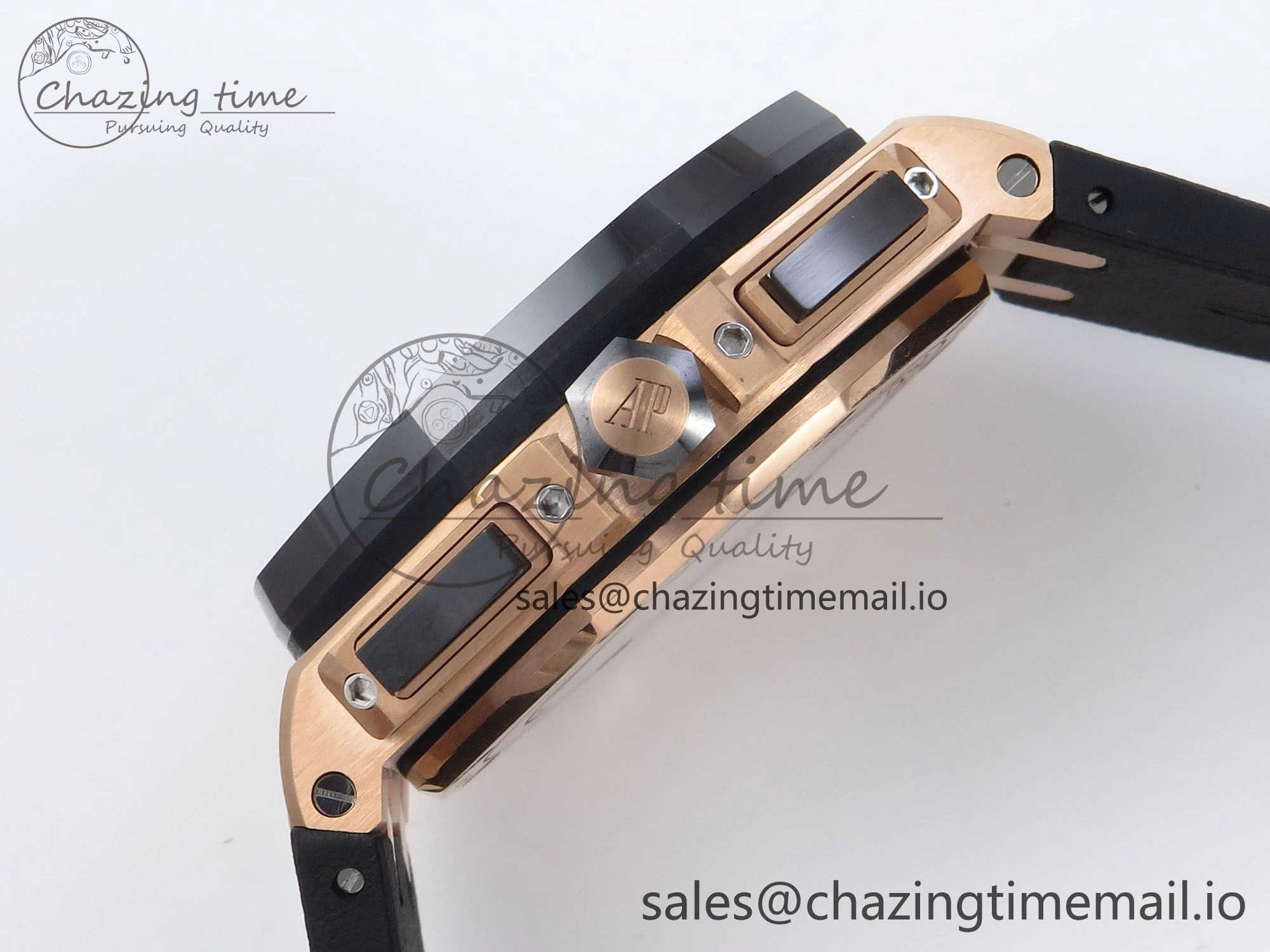 Royal Oak Offshore 44mm RG TKF 1:1 Best Edition Black Dial on Black Rubber Strap A3126