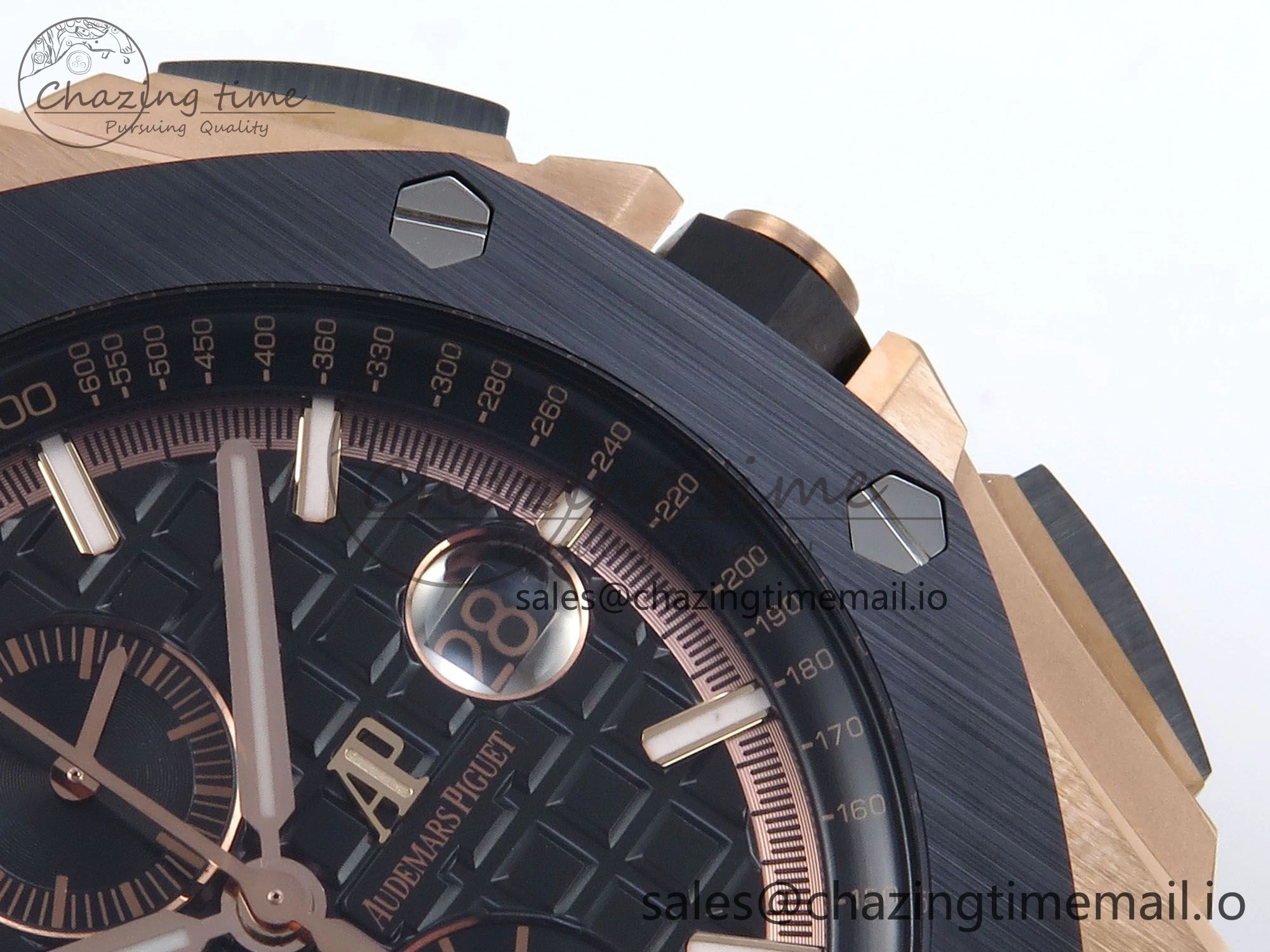 Royal Oak Offshore 44mm RG TKF 1:1 Best Edition Black Dial on Black Rubber Strap A3126
