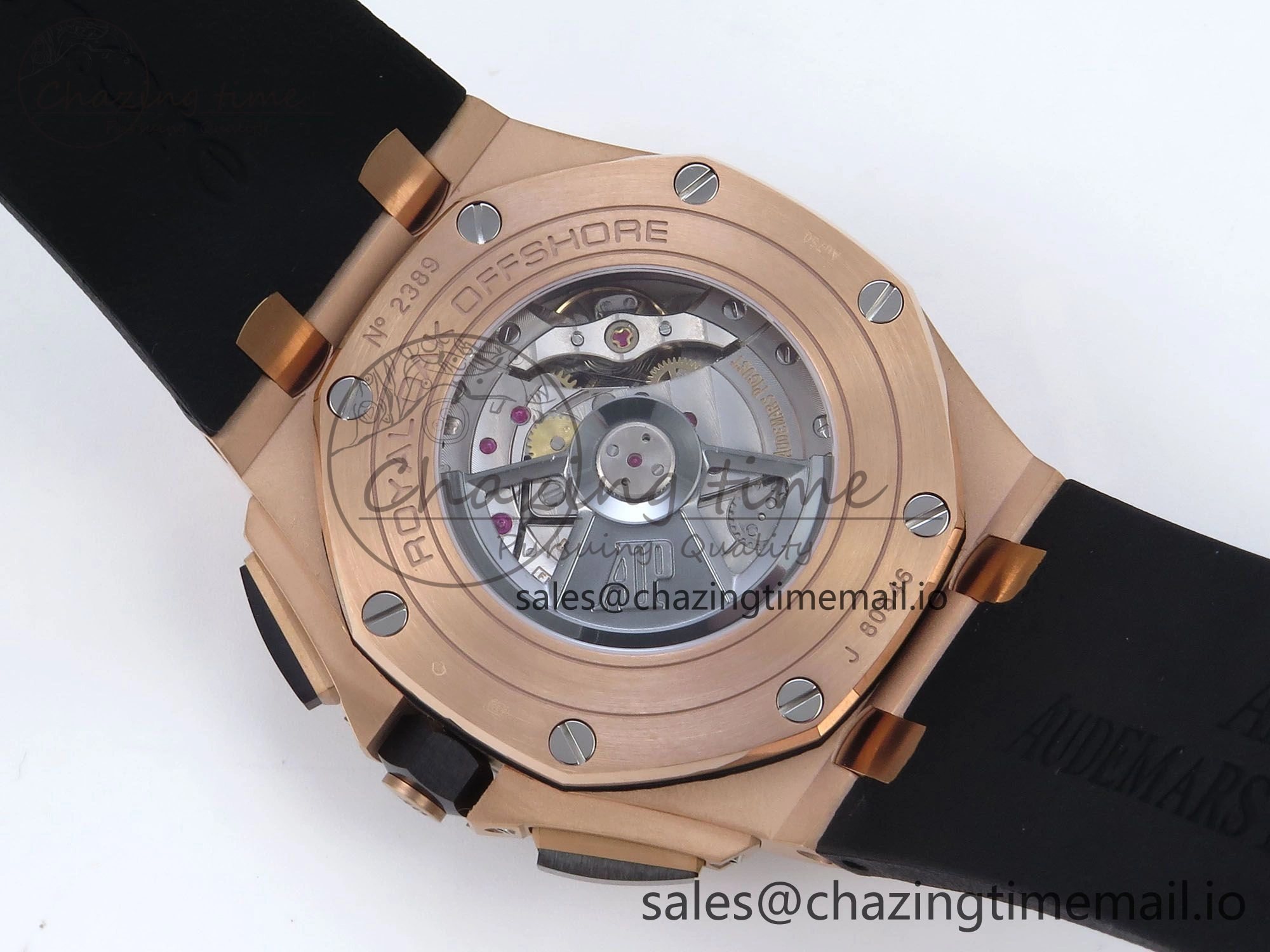 Royal Oak Offshore 44mm RG TKF 1:1 Best Edition Black Dial on Black Rubber Strap A3126