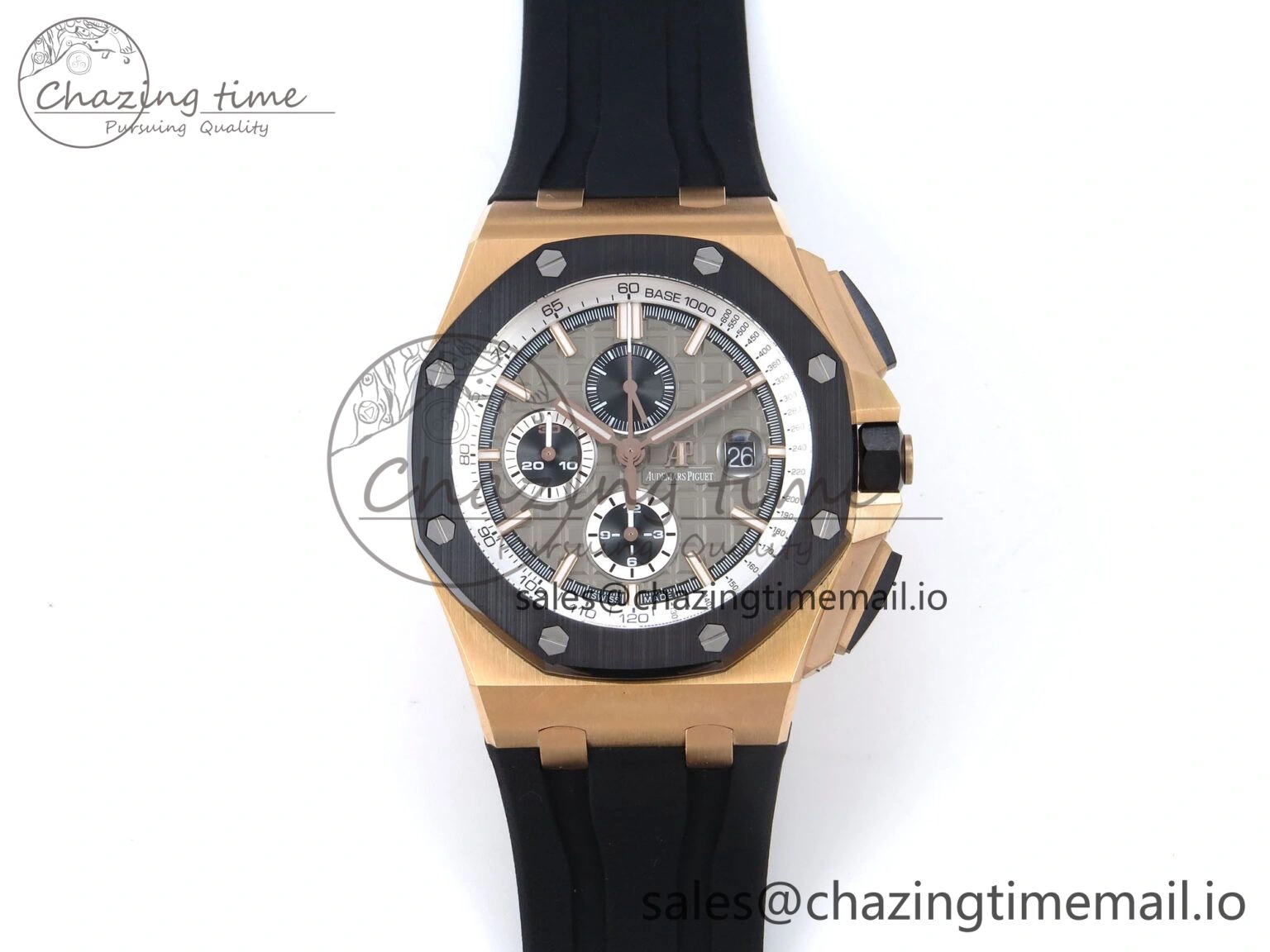 Royal Oak Offshore 44mm RG TKF 1:1 Best Edition Gray Dial on Black Rubber Strap A3126
