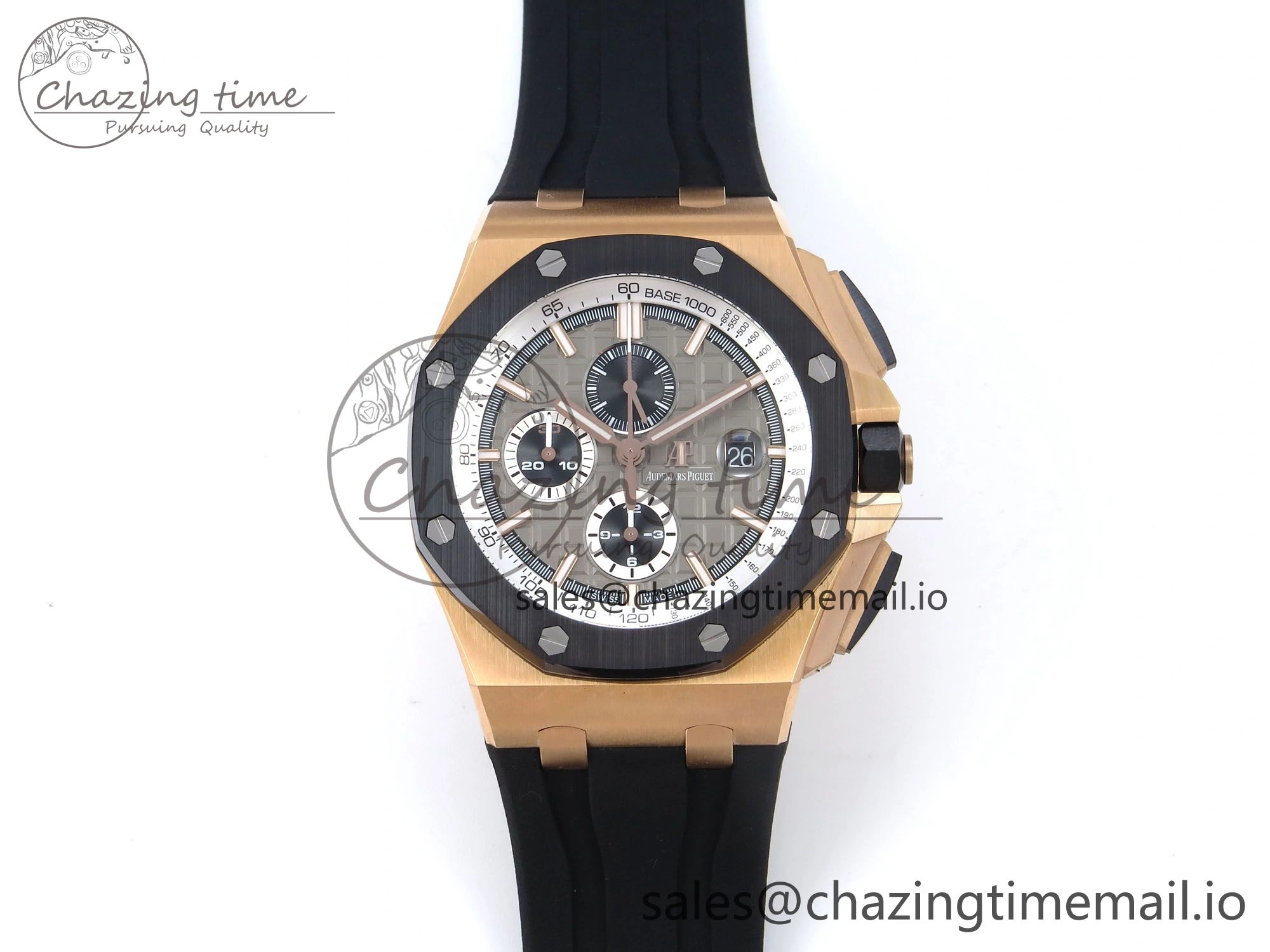 Royal Oak Offshore 44mm RG TKF 1:1 Best Edition Gray Dial on Black Rubber Strap A3126