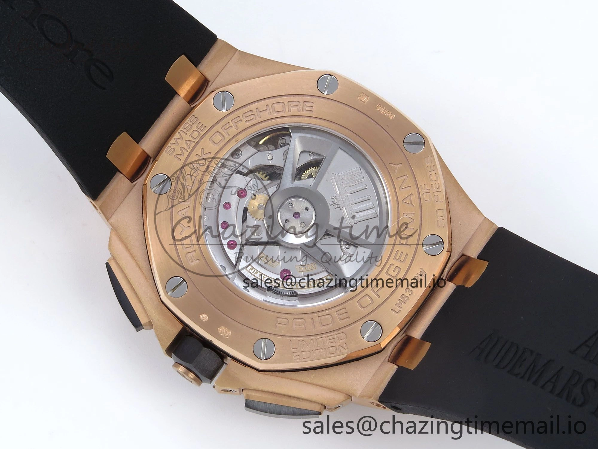 Royal Oak Offshore 44mm RG TKF 1:1 Best Edition Gray Dial on Black Rubber Strap A3126