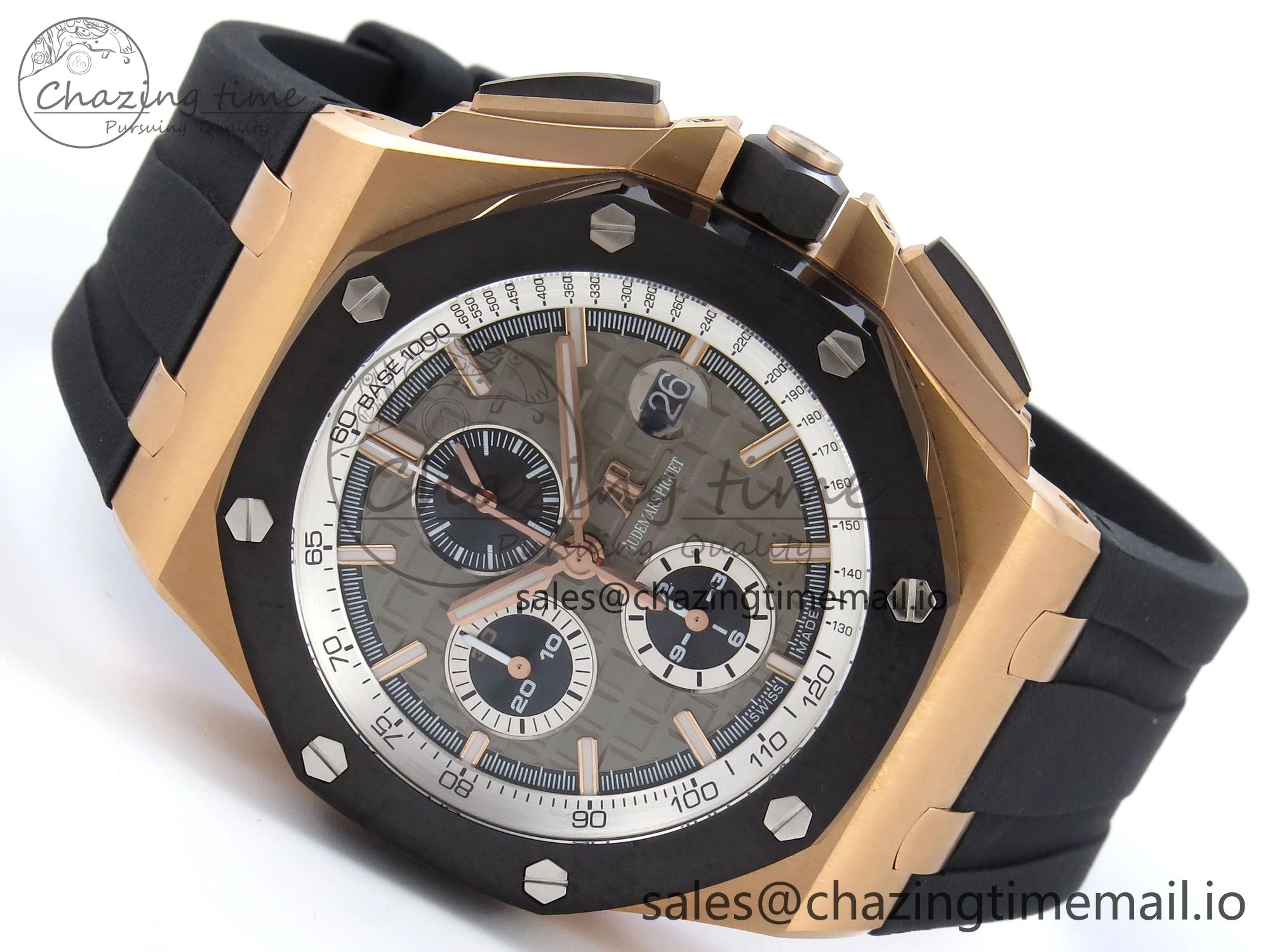 Royal Oak Offshore 44mm RG TKF 1:1 Best Edition Gray Dial on Black Rubber Strap A3126