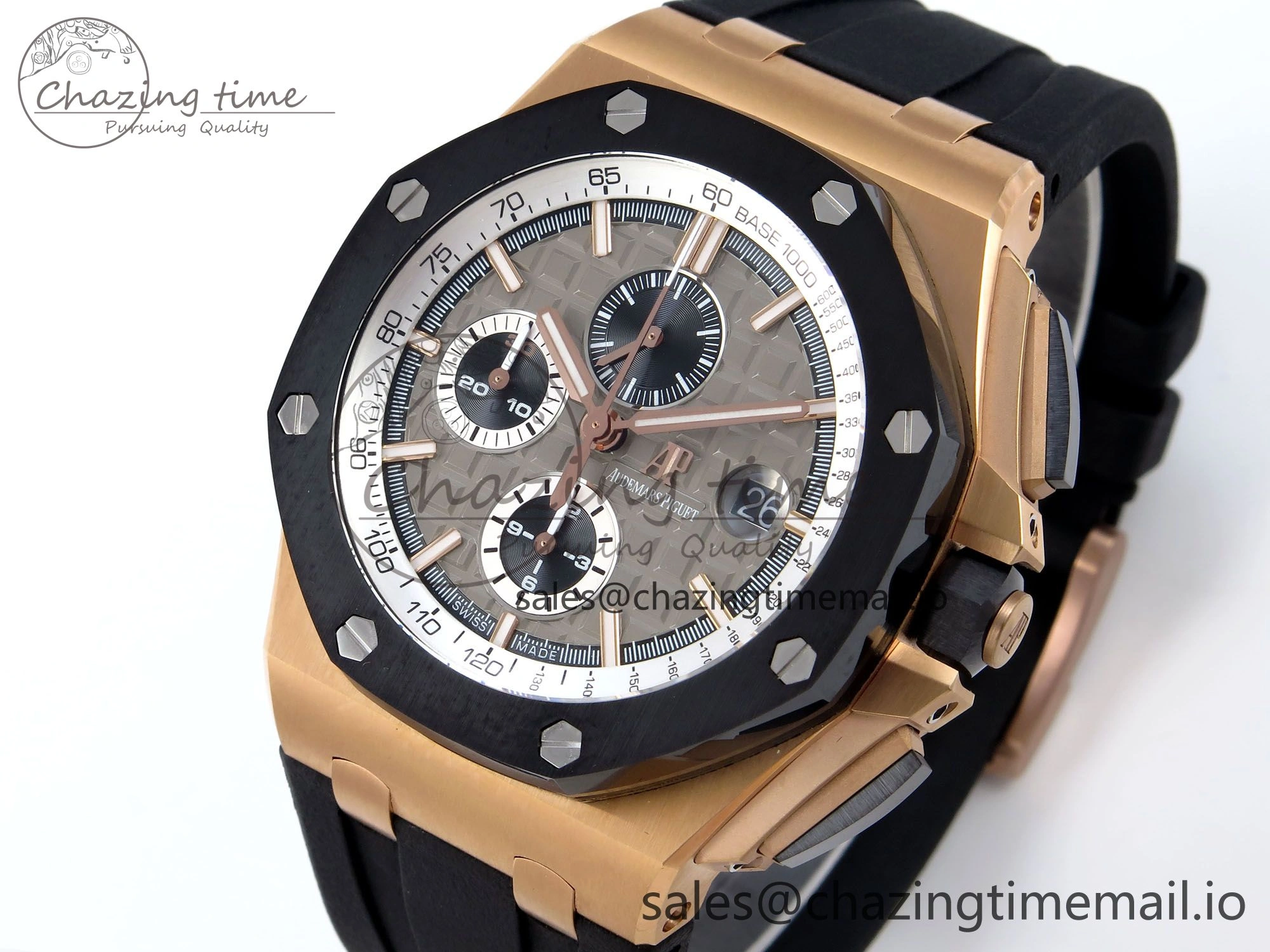 Royal Oak Offshore 44mm RG TKF 1:1 Best Edition Gray Dial on Black Rubber Strap A3126