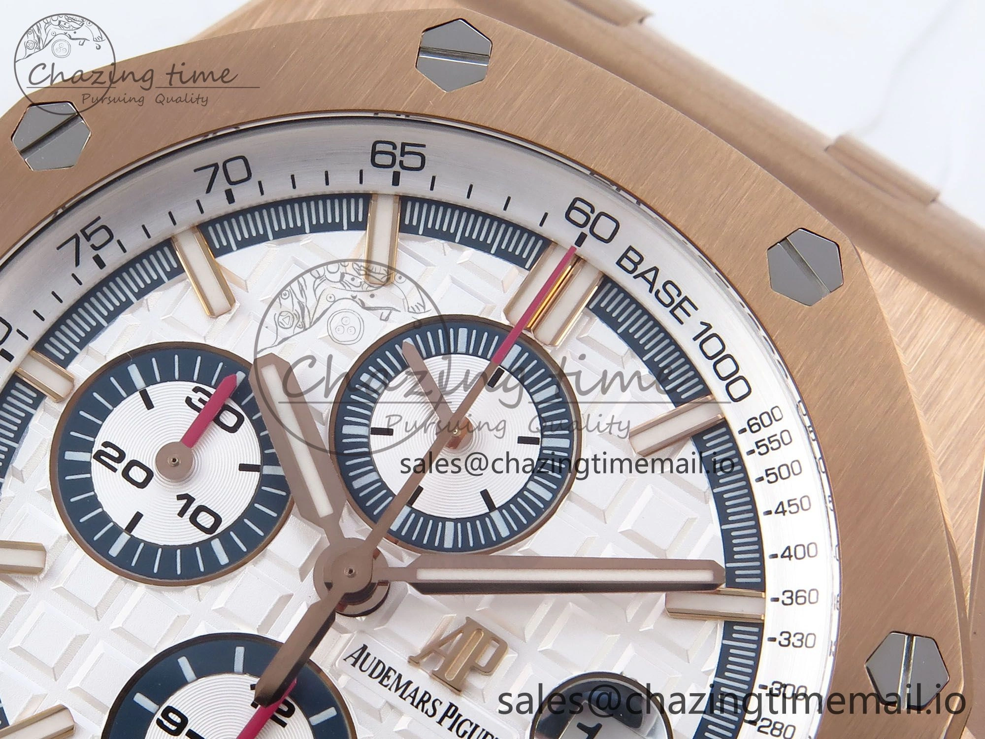 Royal Oak Offshore 44mm RG TKF 1:1 Best Edition White Dial on White Rubber Strap A3126