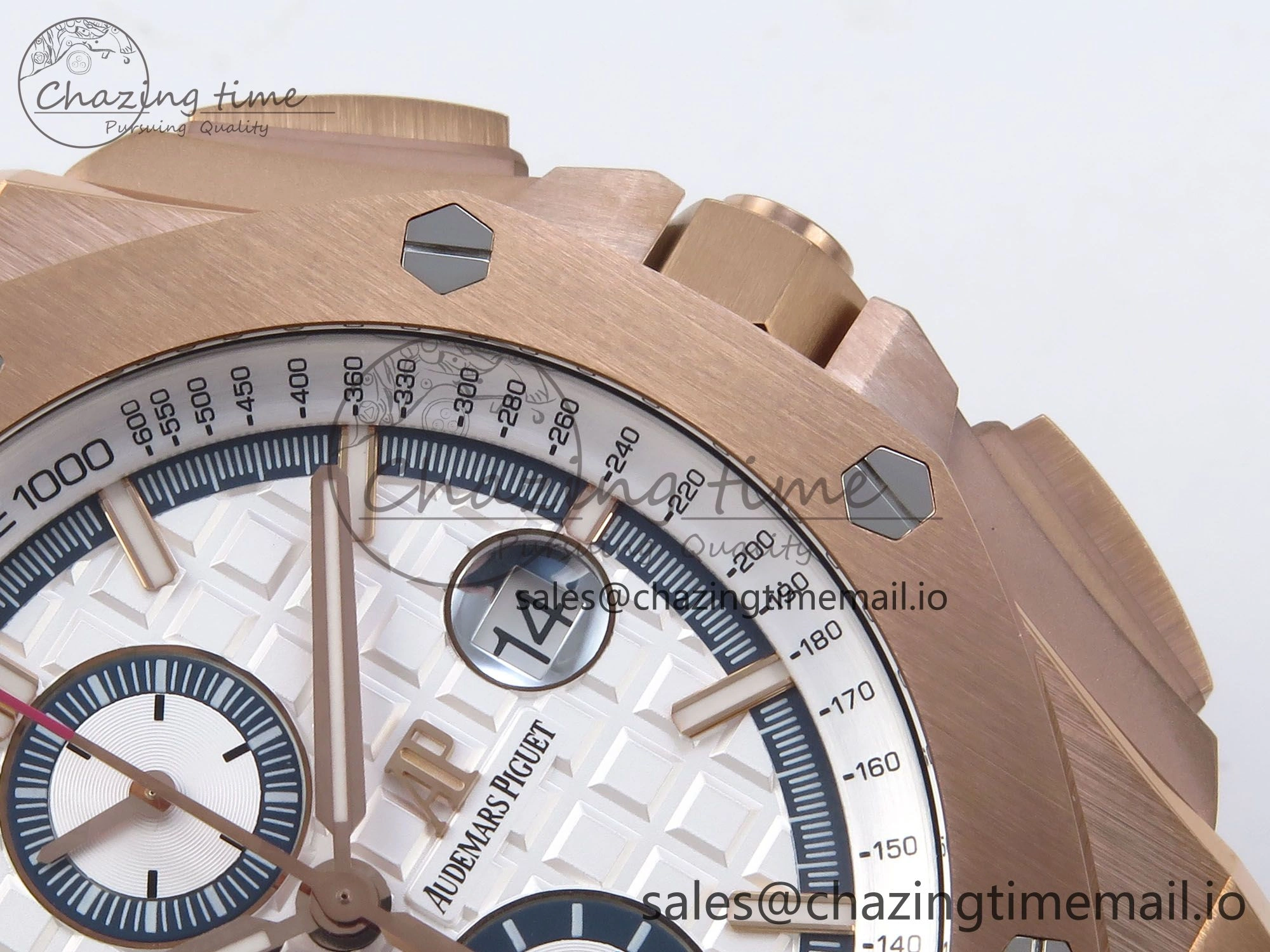 Royal Oak Offshore 44mm RG TKF 1:1 Best Edition White Dial on White Rubber Strap A3126