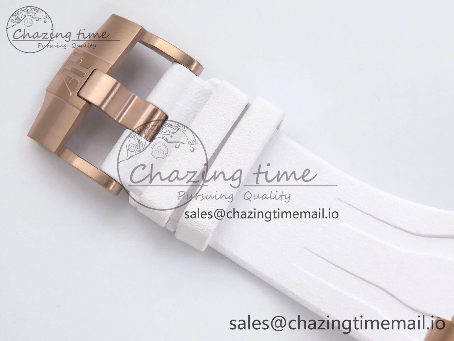Royal Oak Offshore 44mm RG TKF 1:1 Best Edition White Dial on White Rubber Strap A3126